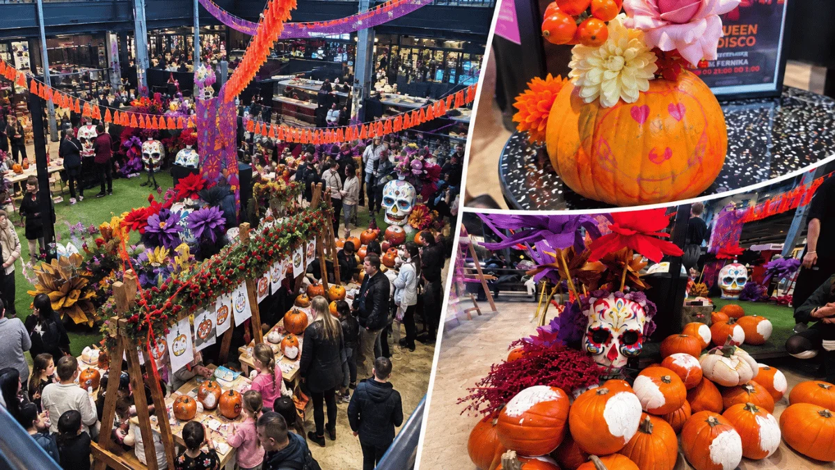 Dynie, stroiki i halloweenowe malowanie. Tak zmieniła się Hala Targowa w Gdańsku